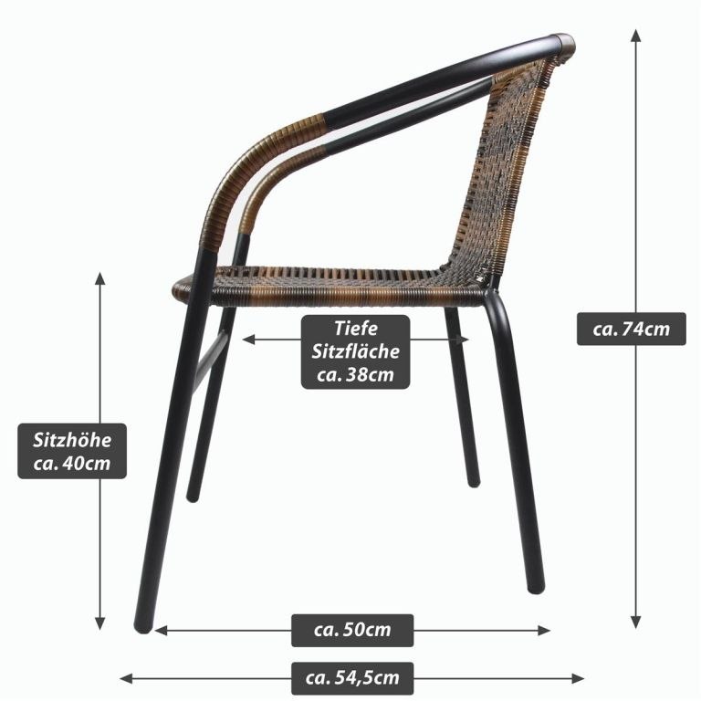 Krzesło bistro ogrodowe, składane, brązowe